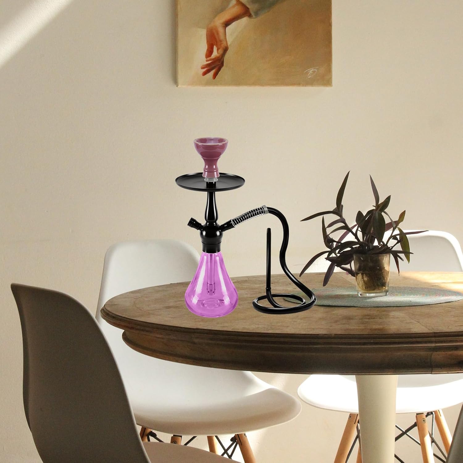 SunWamntin Juego de cachimba de cristal de alta calidad Shisha Exquisitas cachimbas 1 manguera portátilSunWamntinCachimba con todos los accesorios