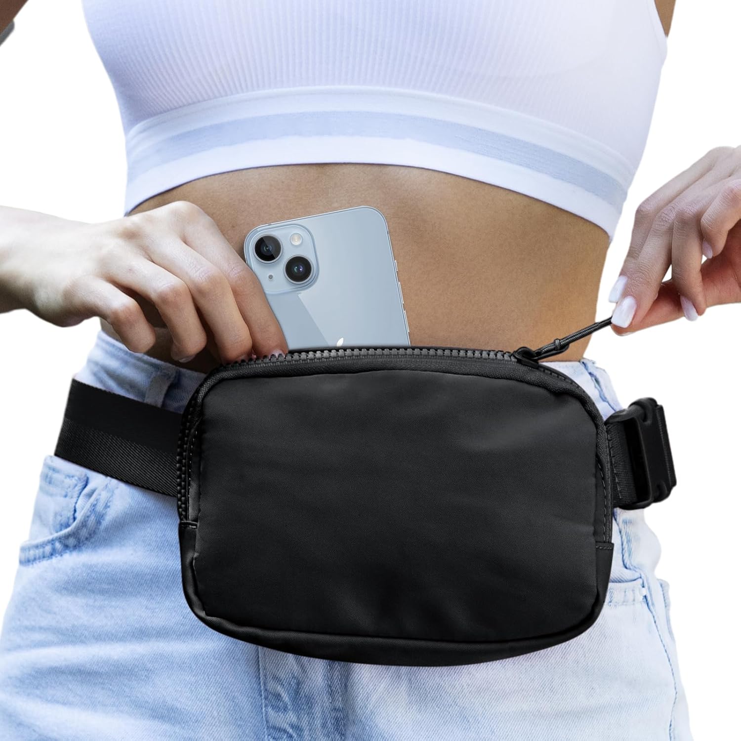 Riñonera a la moda, mini bolsa cruzada para cinturón con correa ajustable, bolsa de cintura pequeña para entrenamiento, correr, viajar, senderismo,