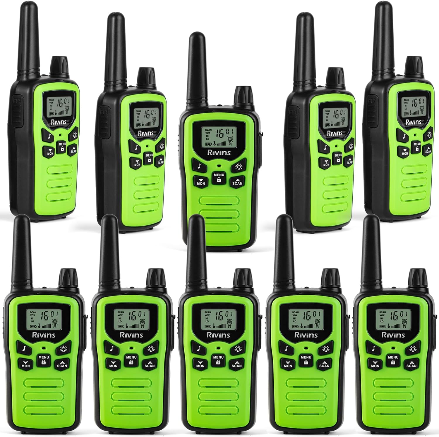 Walkie Talkies para adultos de largo alcance, paquete de 10 radios de 2 vías de hasta 3 millas de alcance en campo abierto 22 canales FRS Walkie
