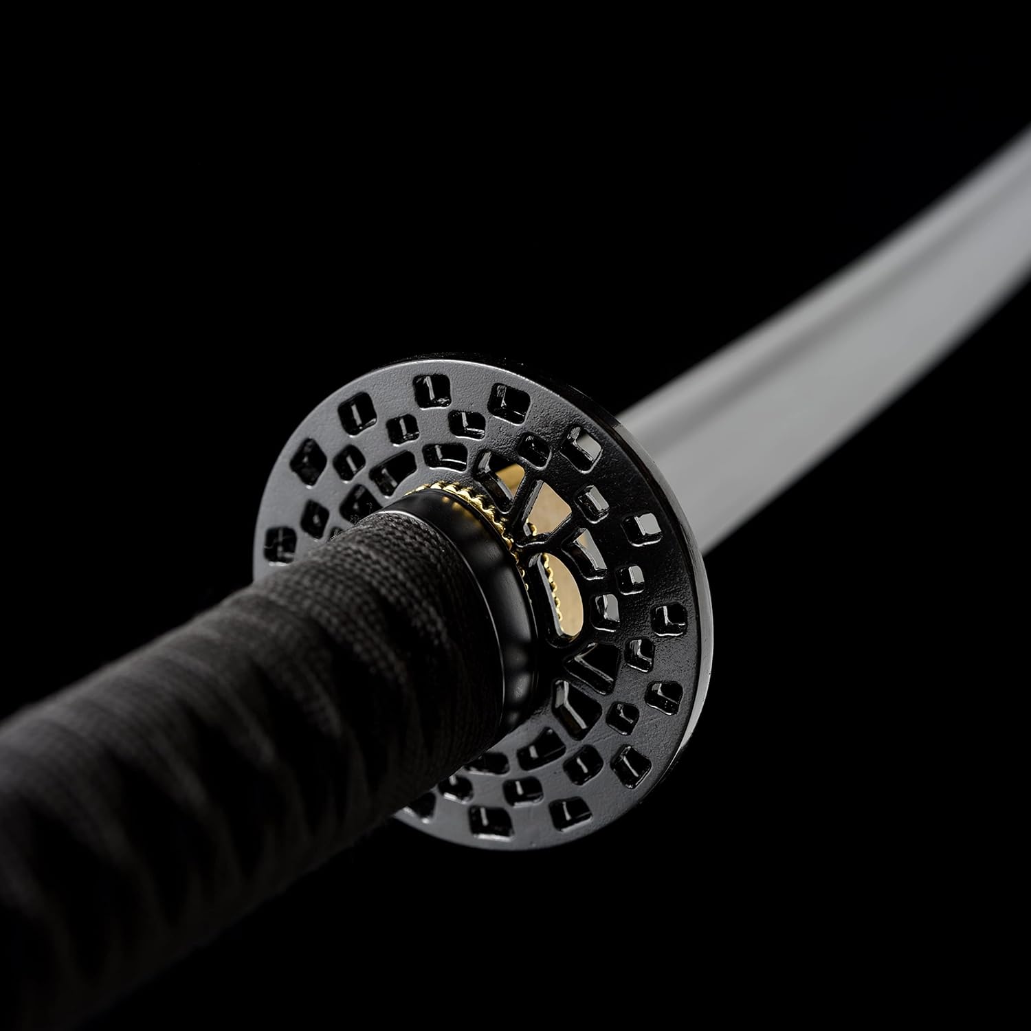 JIHPEN sword, Katana negra, espada samurai de espiga completa, afilada, hoja de acero de resorte con vaina negra, variedad de estilos de 41 pulgadas