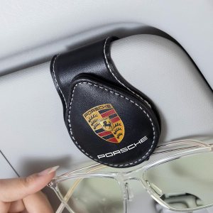 Soporte para lentes de sol de automóvil, soporte para gafas para Porsche Panamera Cayenne Macan Boxster Taycan Cayman 718 911, soporte para colgar Soporte para lentes de sol de automóvil, soporte para gafas para Porsche Panamera Cayenne Macan Boxster Taycan Cayman 718 911, soporte para colgar