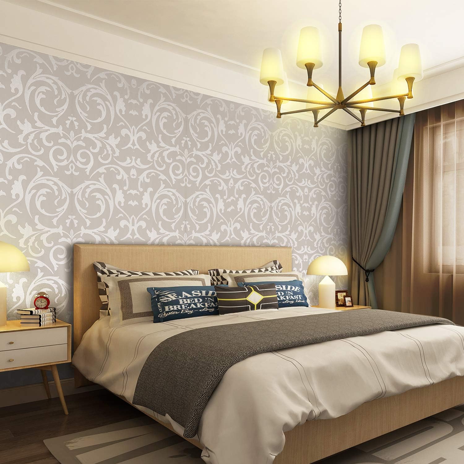 Papel tapiz plateado 3D, no tejido mate, patrón de flores plateadas, papel de pared para decoración del hogar, papel tapiz para sala de estar,