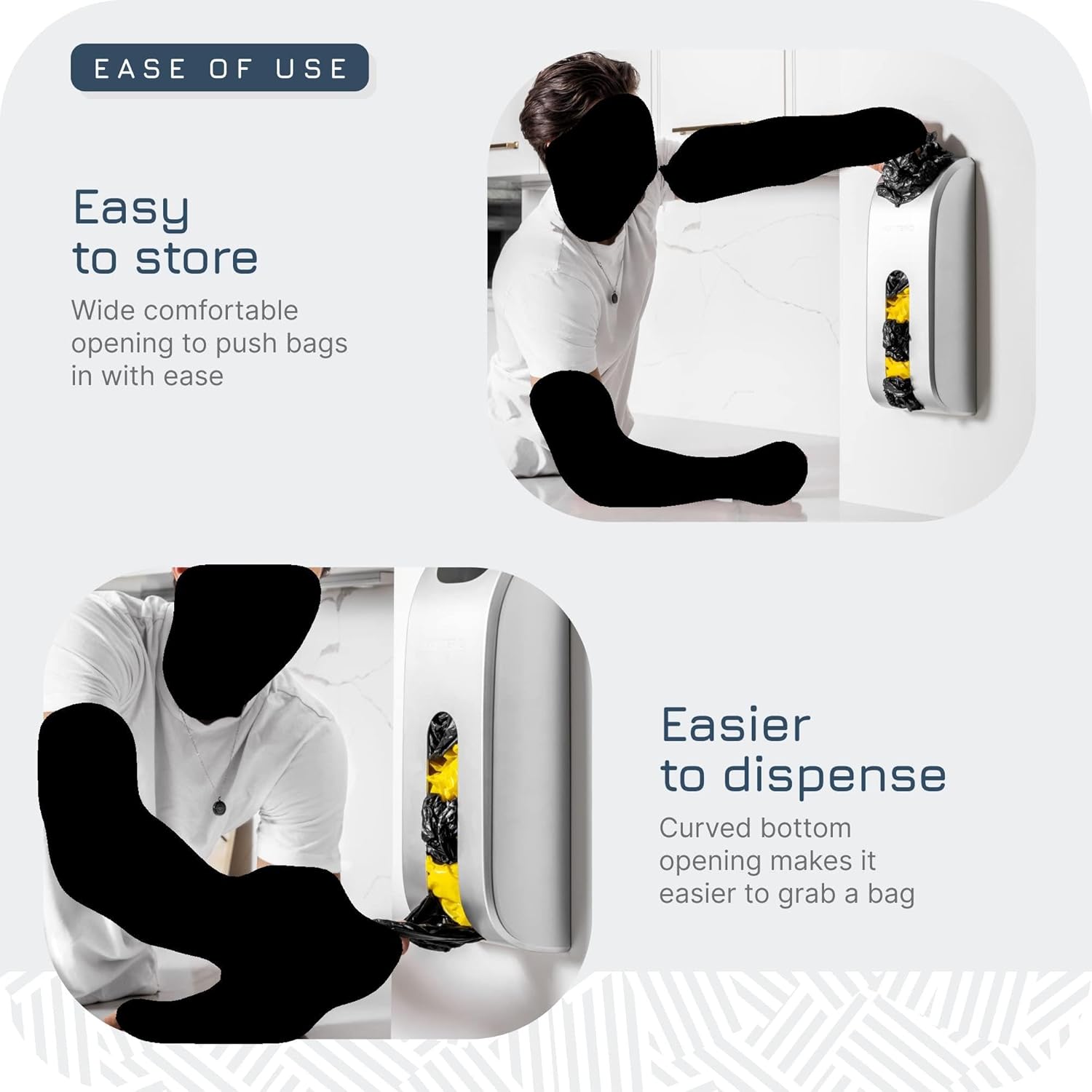 Soporte para bolsas de plástico  Organizador de almacenamiento de bolsa de comestibles de plástico duradero para montaje en pared  A prueba de
