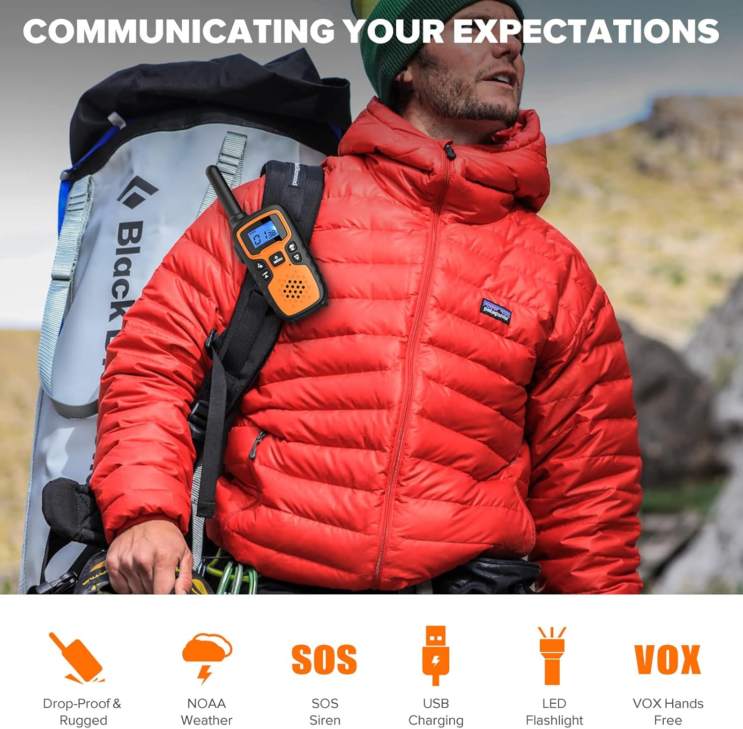 Walkie Talkies para adultos de largo alcance Wishouse – Radios portátiles de 2 vías recargables, accesorios de senderismo, equipo de campamento,