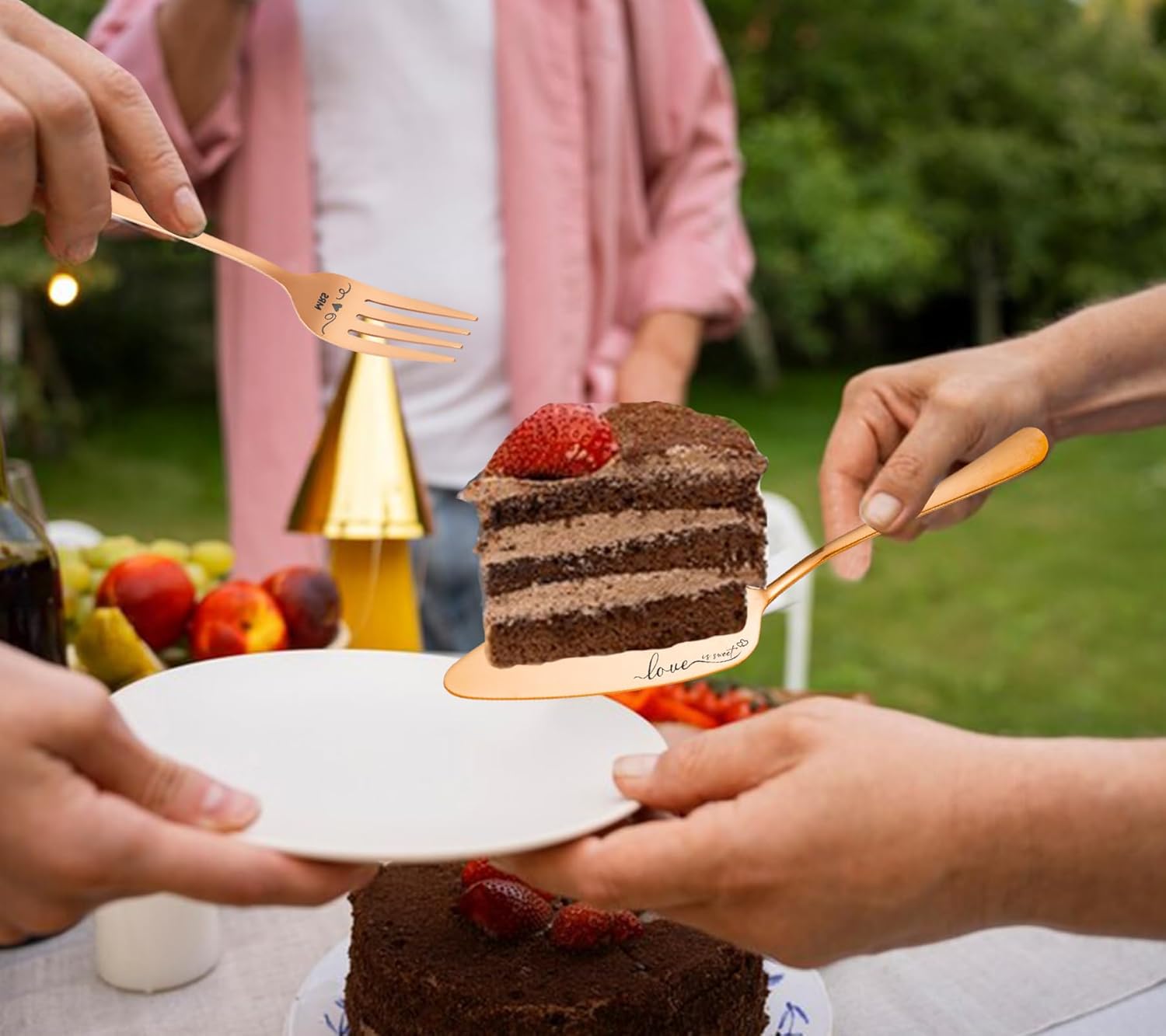 Juego de cuchillo y servidor para pastel de boda, juego de corte de pasteles para boda, tenedores de pastel y cortador de pasteles para cumpleaños,