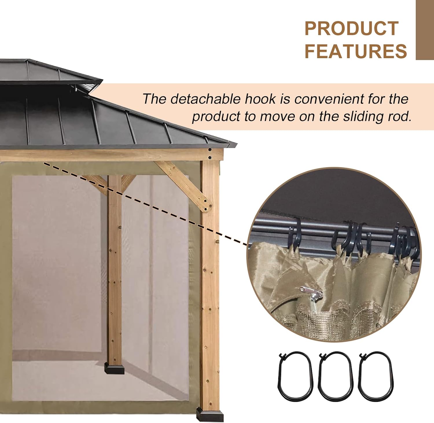 CoastShade Toldo de repuesto universal para mosquitera, paredes laterales de 7 pies de altura para toldo de 8 x 8 o 10 x 10 o 10 x 12 pulgadas,