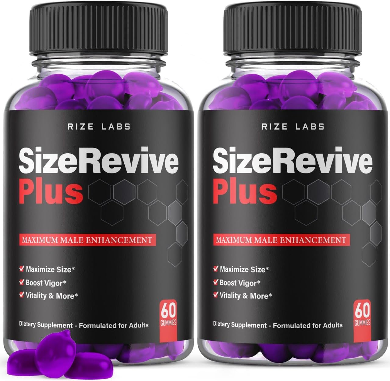 Paquete oficial de 2 gomitas Size Revive Plus, Size Revive Plus para hombres, reseñas de suplemento de rendimiento Size Revive Plus, soporte para
