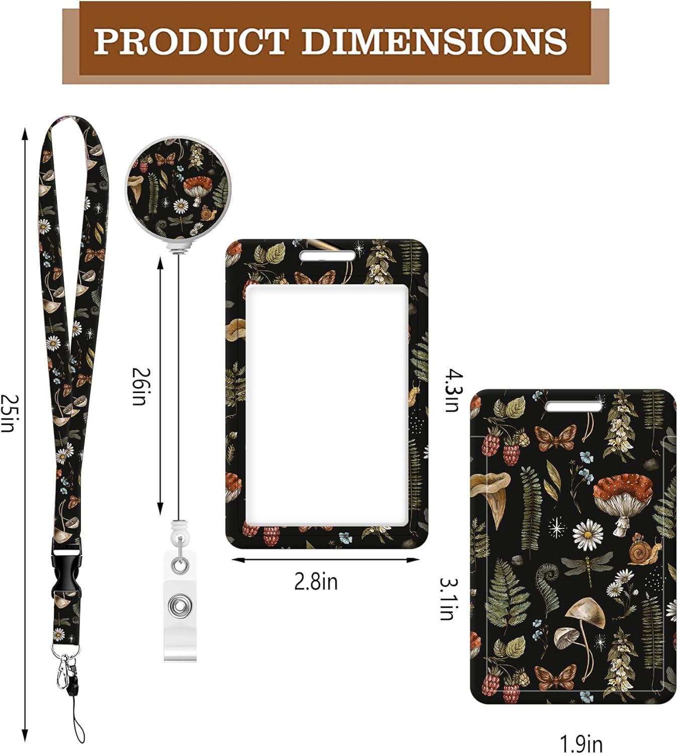 Soporte para tarjeta de identificación con clip retráctil para carrete de insignia y cordón, lindo cordón para tarjeta de nombre, protector de