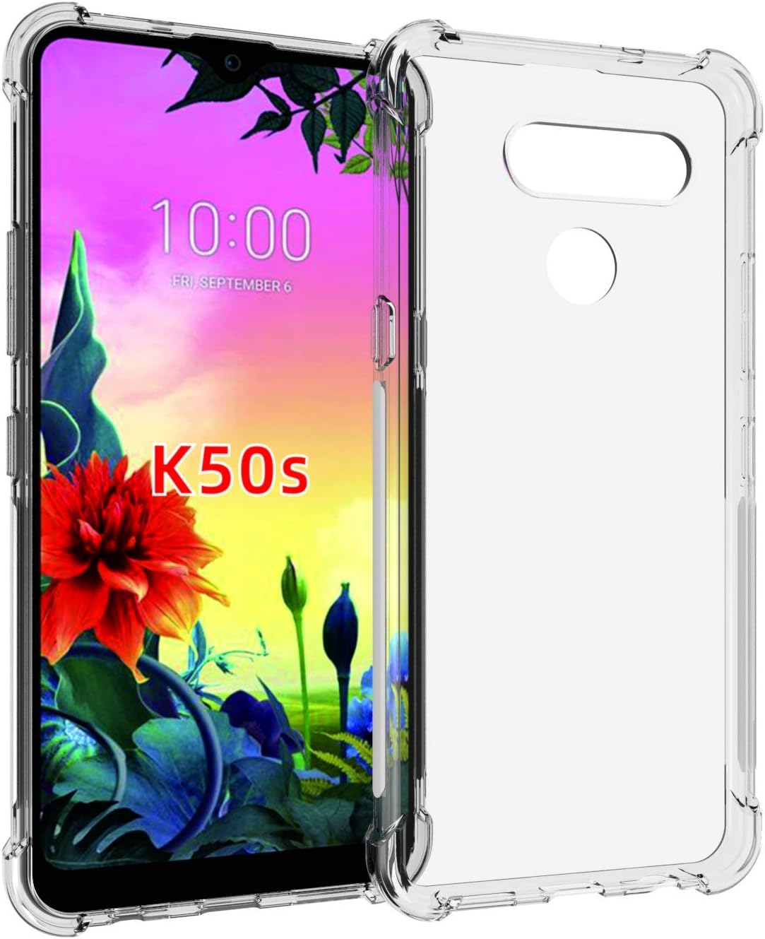 Funda para LG K50S Clear TPU Cuatro Esquinas Cubierta Protectora Transparente Suave Funda