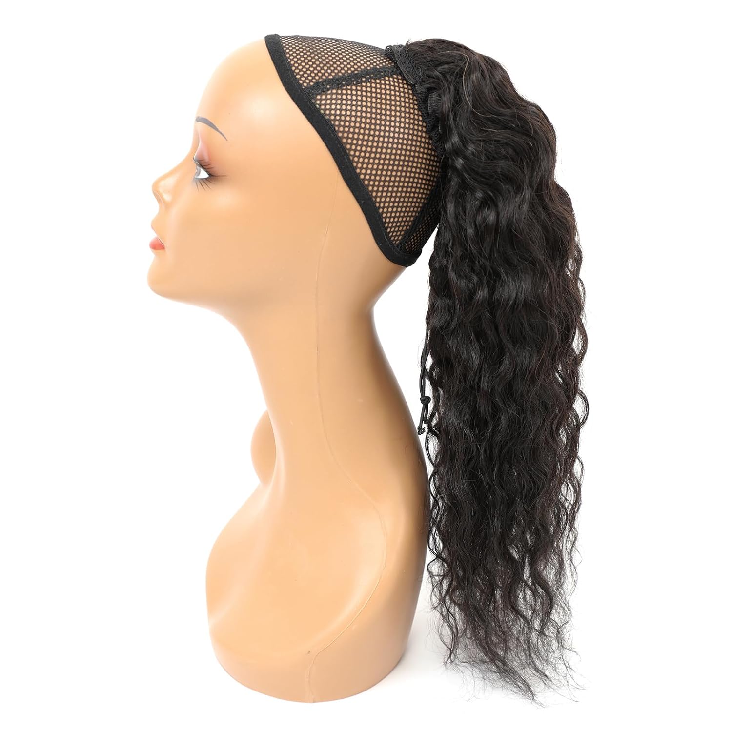 Extensiones de cabello humano 100 % real, cola de caballo envolvente, ondas de agua, pasta mágica, natural, ondulado, rizado profundo, para mujeres
