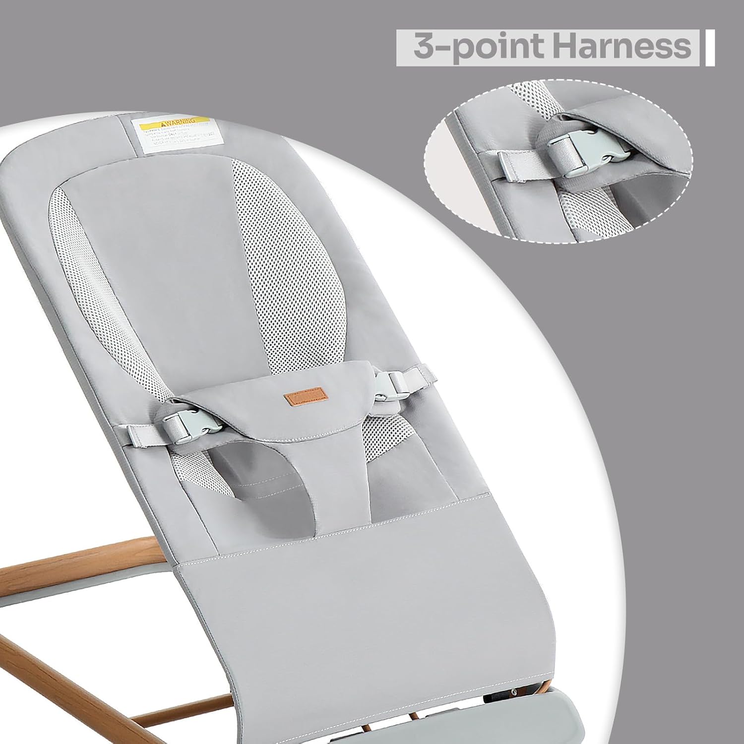 AMKE CooCon – Bouncer para bebé, asiento ergonómico para bebés con 3 posiciones reclinables, asiento de gorila portátil para recién nacido, diseño