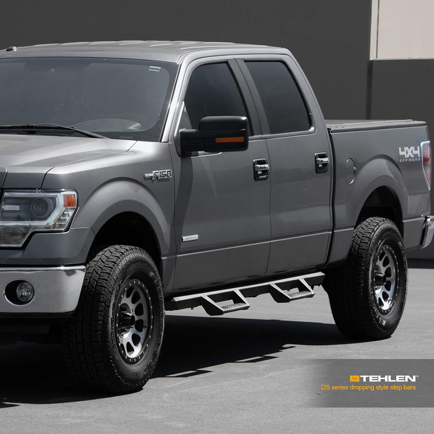 642167819097 Compatible con Toyota Tacoma Access (extendido) 2005-2022 – Estribos de riel Nerf para cabina, color negro mate