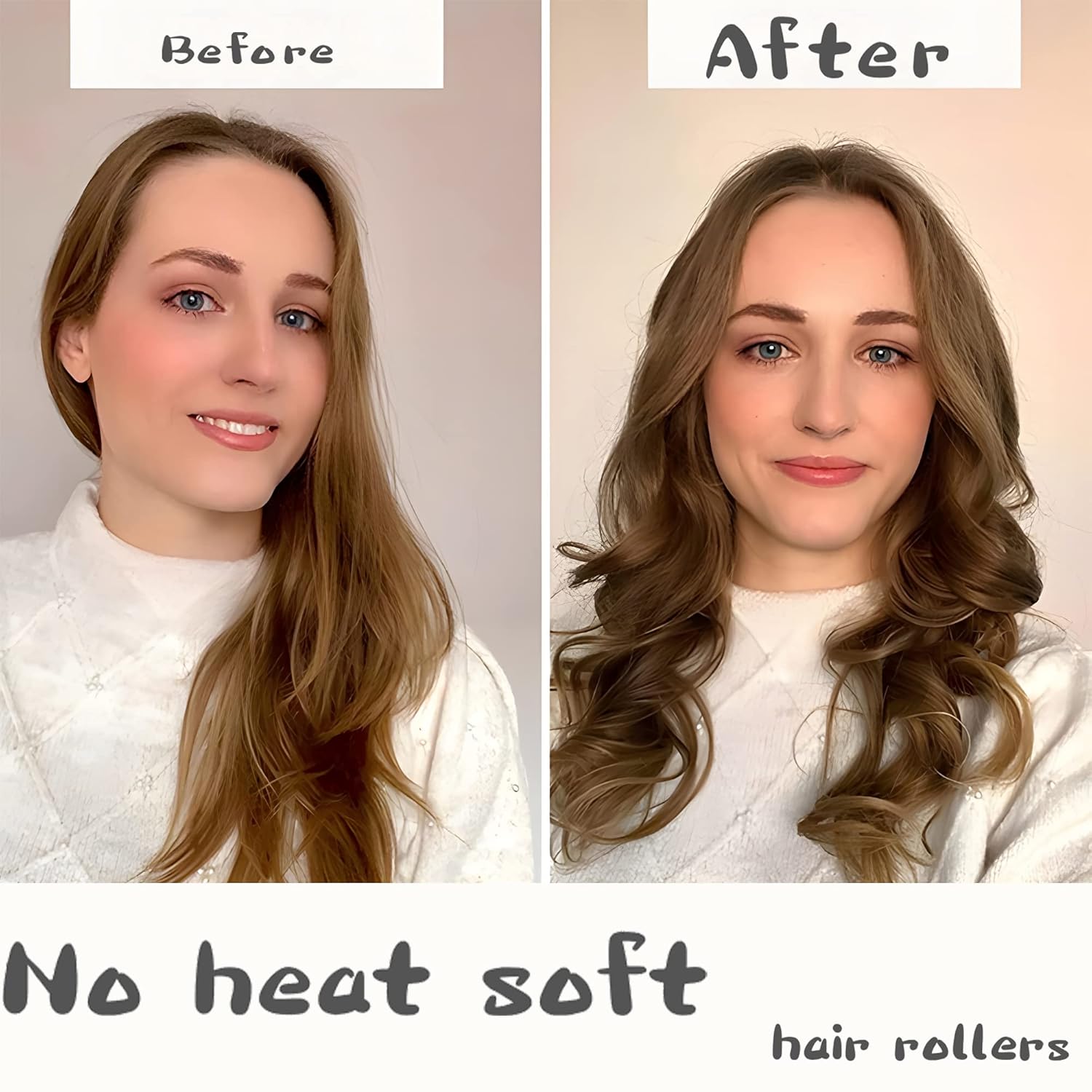 Aimin Hair Rizadores sin calor, rizadores de pelo de espuma suave para dormir, rizadores de cabello satinado sin calor para cabello largo, rodillos