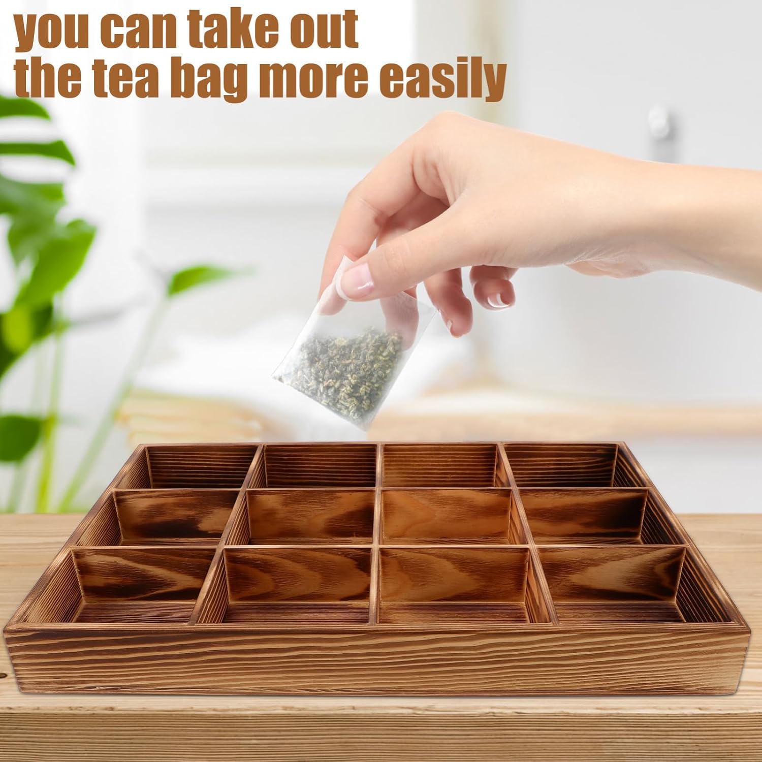 HOMSFOU Caja de almacenamiento de té organizador de paquetes de condimentos soporte de té para bolsas de té organizador de recipientes de té para