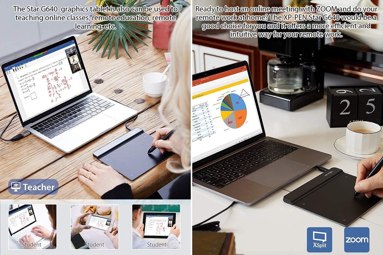 XP-PEN StarG640 – Tableta gráfica digital de 6 x 4 pulgadas, tableta ultrafina con 8192 niveles de lápiz capacitivo sin batería, compatible con