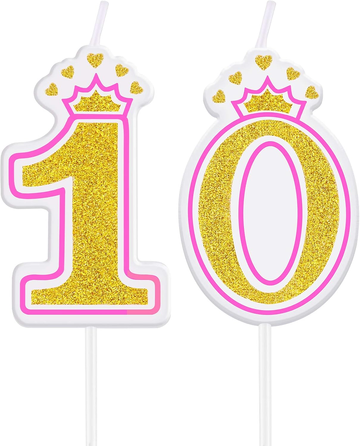 Vela de 10 cumpleaños para niña y niño, vela número 10, velas numéricas para tarta, velas para cumpleaños, bodas, aniversarios, fiestas, suministros