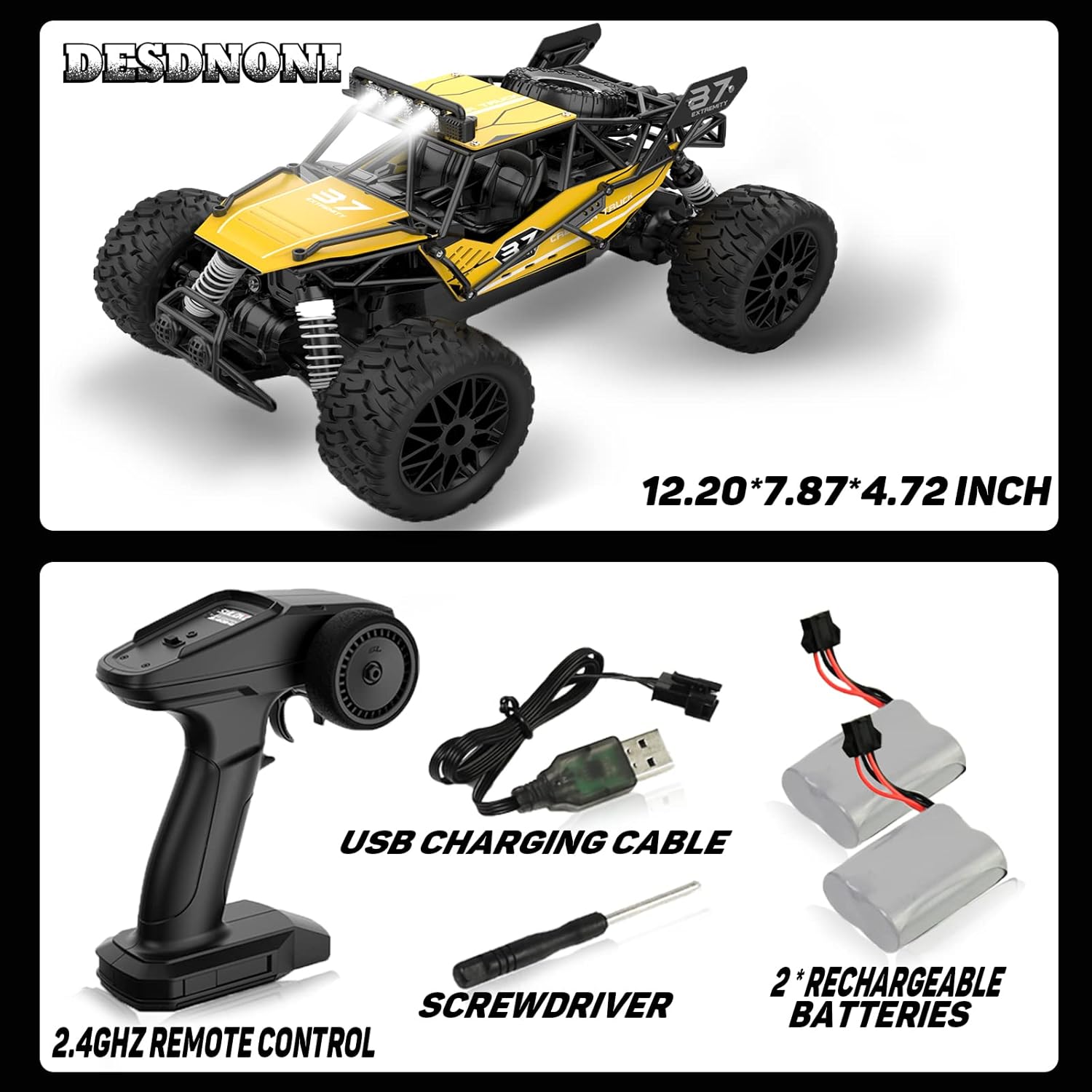 Auto a control remoto a escala 114 todo terreno RC Car 4WD 25KMH Modelo de alta velocidad 2.4GHz Racing Sport Toy Car para adultos, niños y niñas,
