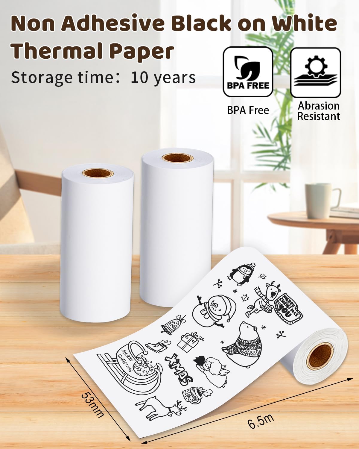 T02 Mini papel térmico para impresora adhesiva, papel blanco no pegajoso M02L, compatible con Memoking, Memoqueen, impresora de bolsillo Phomemo