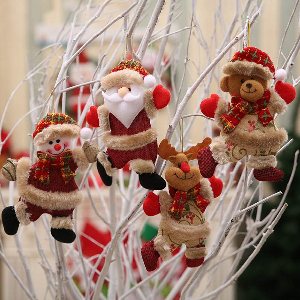 8 adornos de Navidad de felpa para árbol de Navidad, decoraciones de Navidad, lindos colgantes de felpa, adornos colgantes para árbol de Navidad,