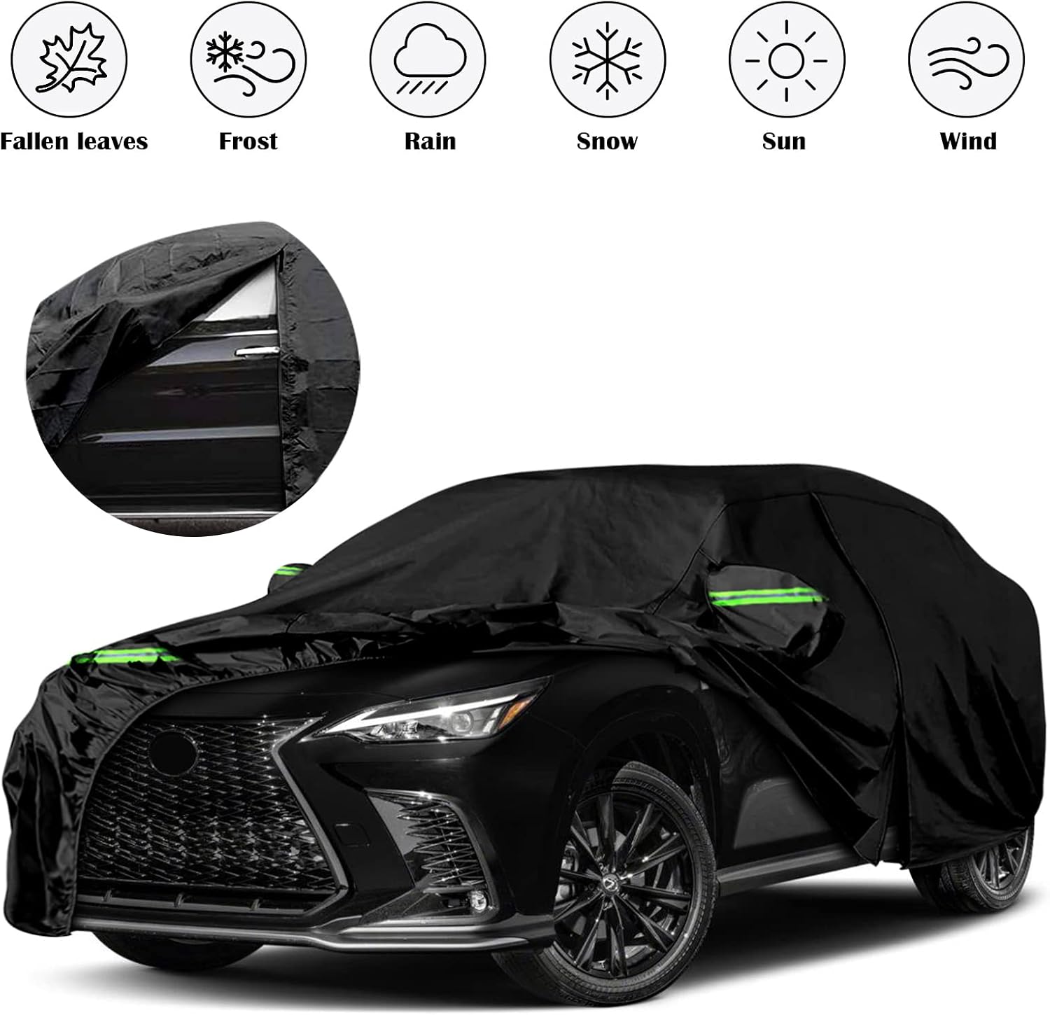 Fundas impermeables de repuesto para Lexus NX300 NX 350 F Sport 2015-2024, 6 capas para todo tipo de clima, ajuste personalizado, con puerta con