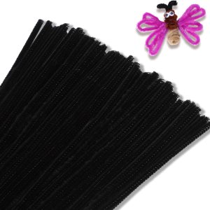 Giwrmu 100 piezas de tallos de felpilla para limpiar pipas negras, suministros de manualidades con palos peludos, limpiador de tuberías de colores Giwrmu 100 piezas de tallos de felpilla para limpiar pipas negras, suministros de manualidades con palos peludos, limpiador de tuberías de colores