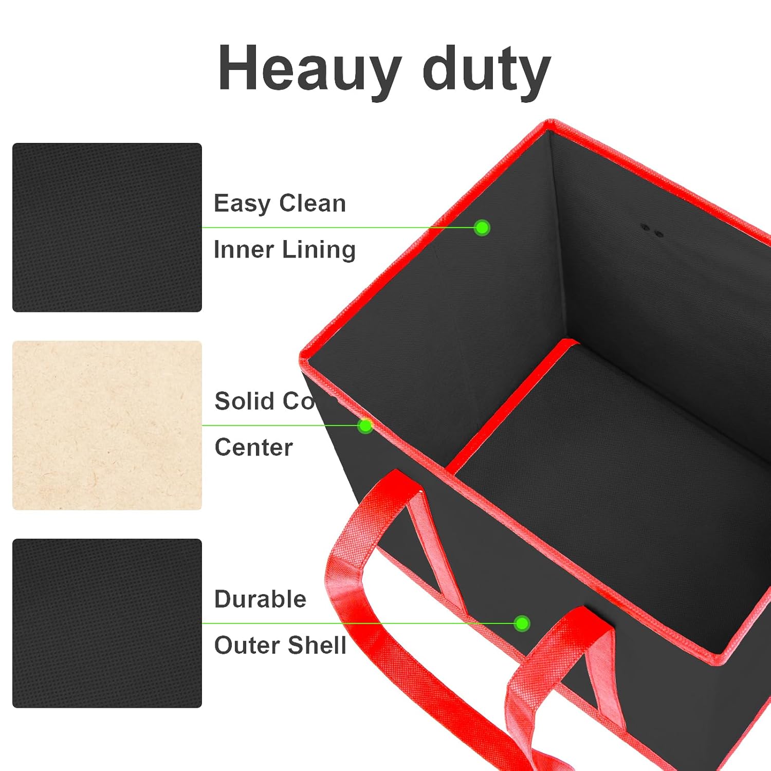 musbus Paquete de 5 bolsas de comestibles reutilizables plegables a granel con asas reforzadas, bolsas de compras para comestibles, cocina grande