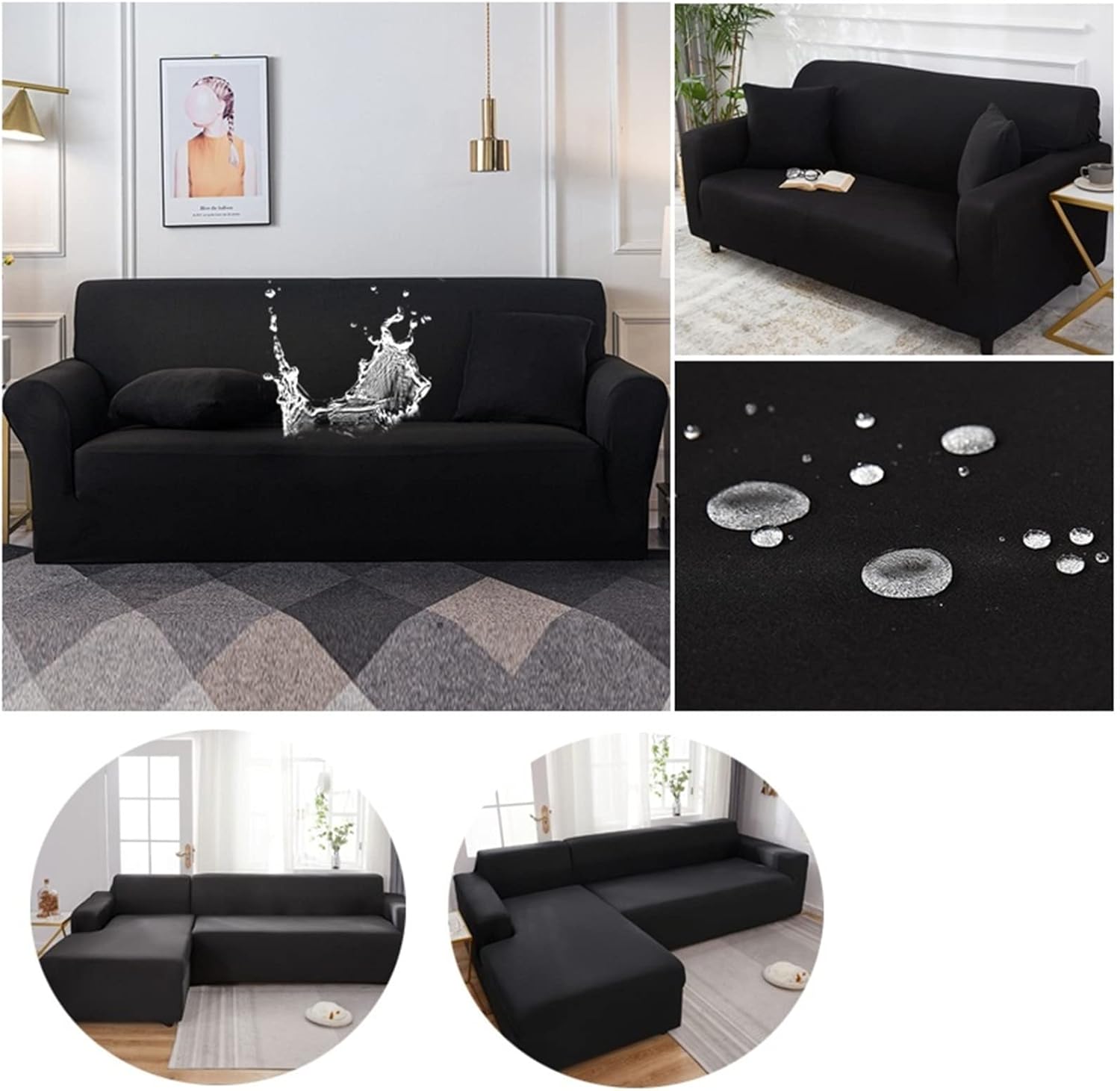 Funda de sofá, funda de sofá elástica para sofá seccional, protector de muebles para muebles, sofás para mascotas, niños, perros y gatos (color