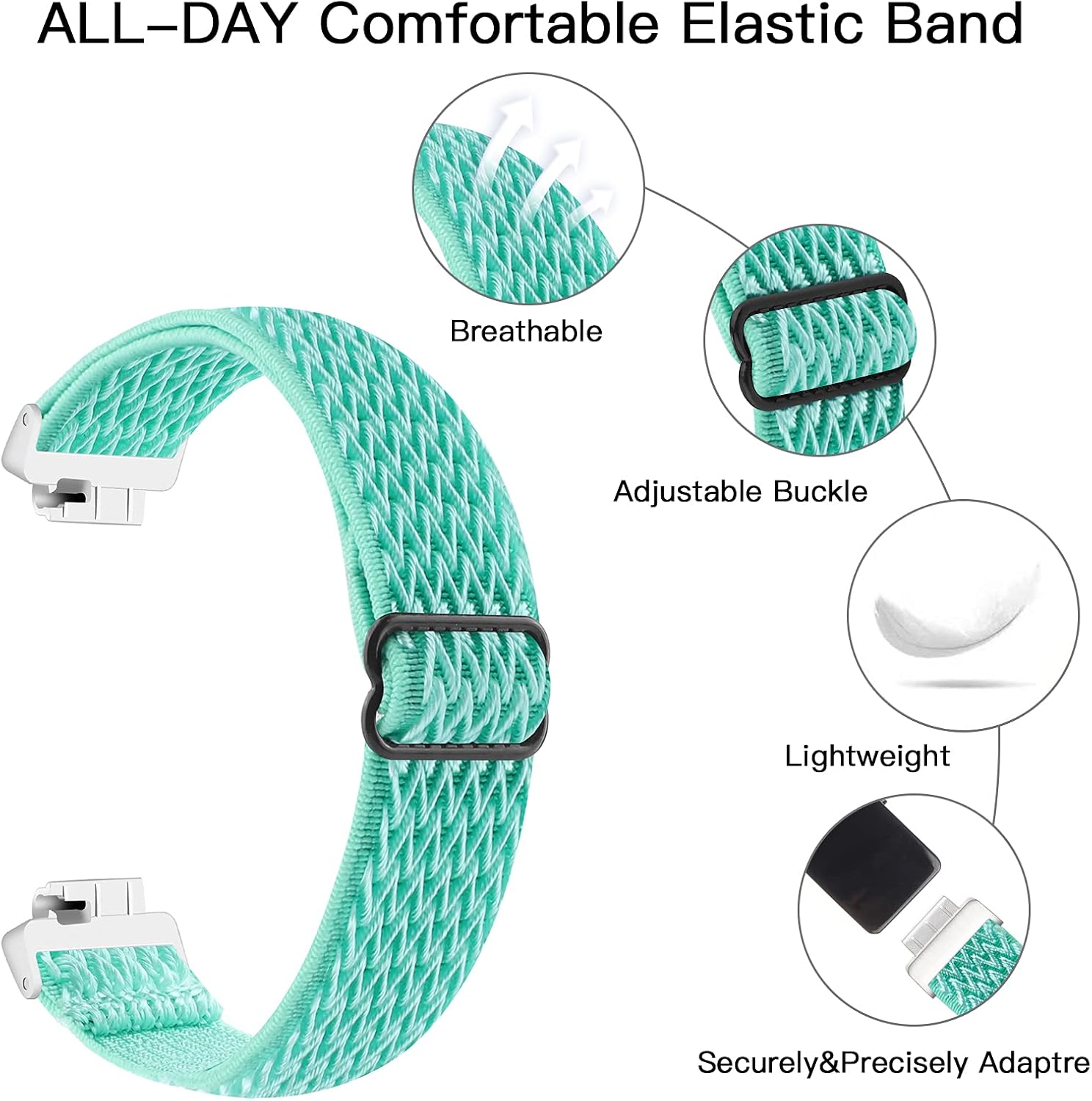 Paquete de 2 correas elásticas para reloj compatibles con Fitbit Inspire 2InspireInspire HR, pulsera deportiva de nailon suave transpirable de