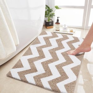 Carmoion Alfombra de baño de felpa de microfibra antideslizante, lavable a máquina y súper absorbente, cómoda y suave alfombra de baño para bañera, Carmoion Alfombra de baño de felpa de microfibra antideslizante, lavable a máquina y súper absorbente, cómoda y suave alfombra de baño para bañera,