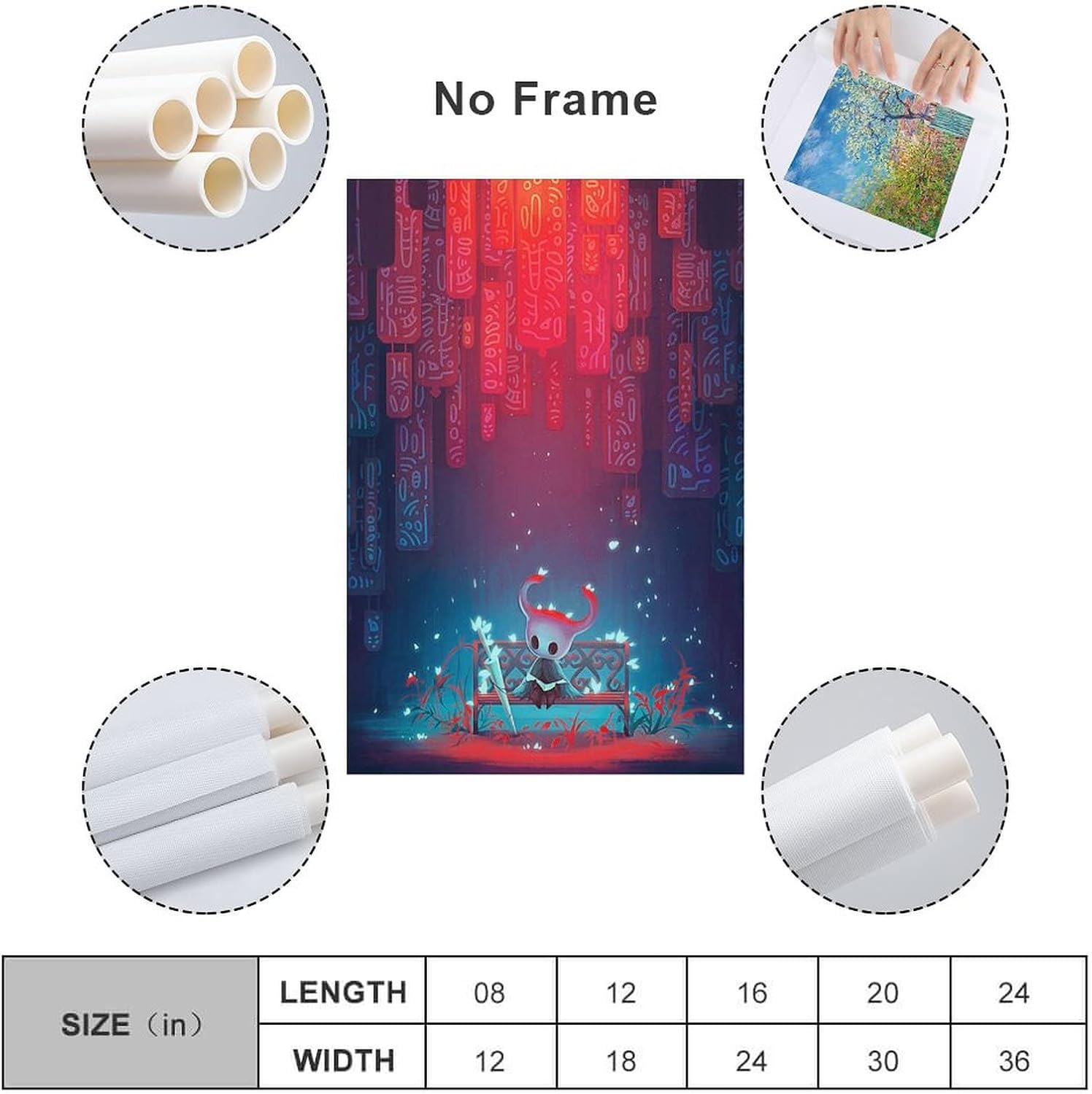 SNKB Hollow Knight – Póster artístico en lienzo y arte para pared, diseño moderno de dormitorio familiar, 12 x 18 pulgadas (11.8 x 17.7 in)