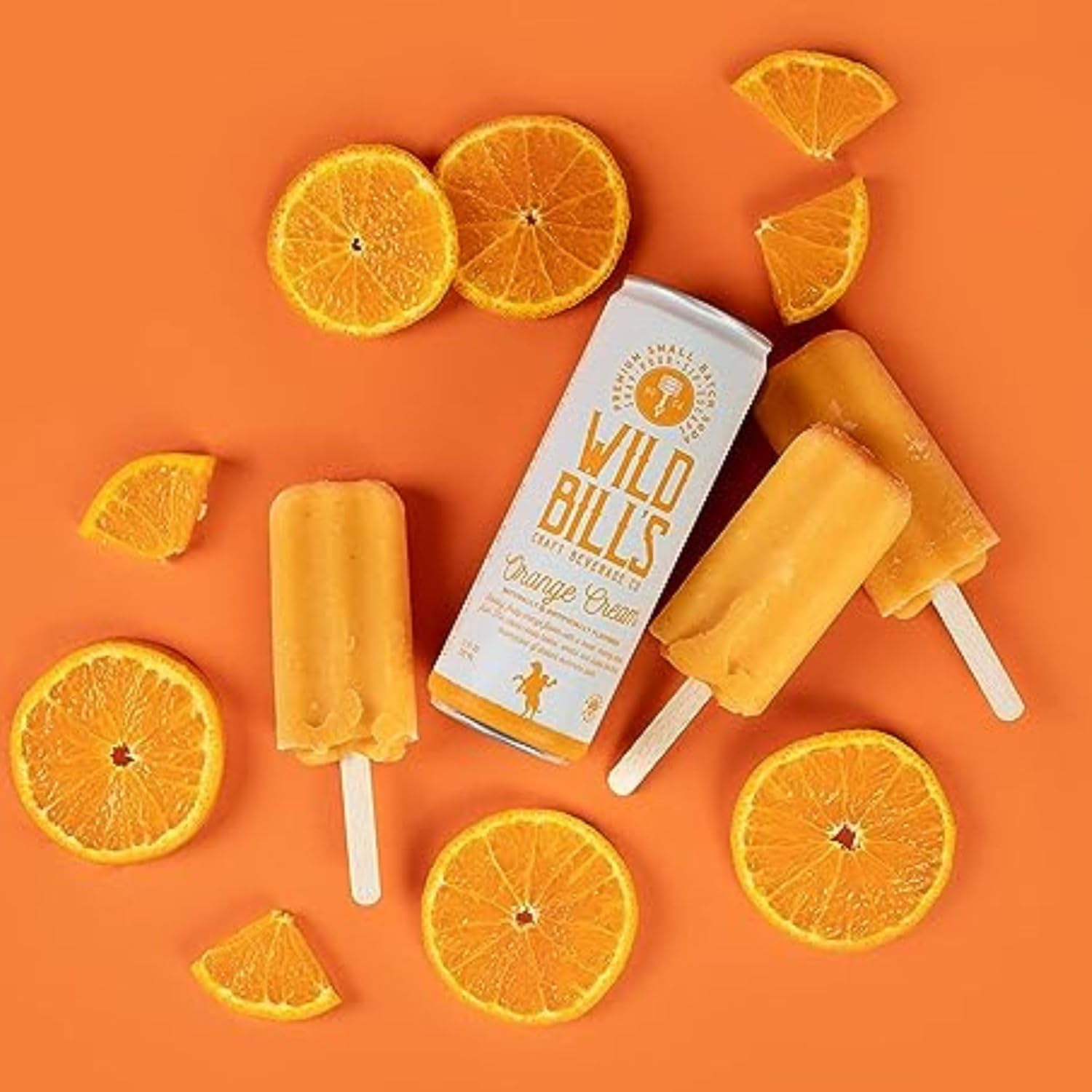 Wild Bill’s Soda de naranja y crema clásica artesanal, refrescos de soda, refrescos cremosos hechos con azúcar de caña pura, sin cafeína, sin jarabe