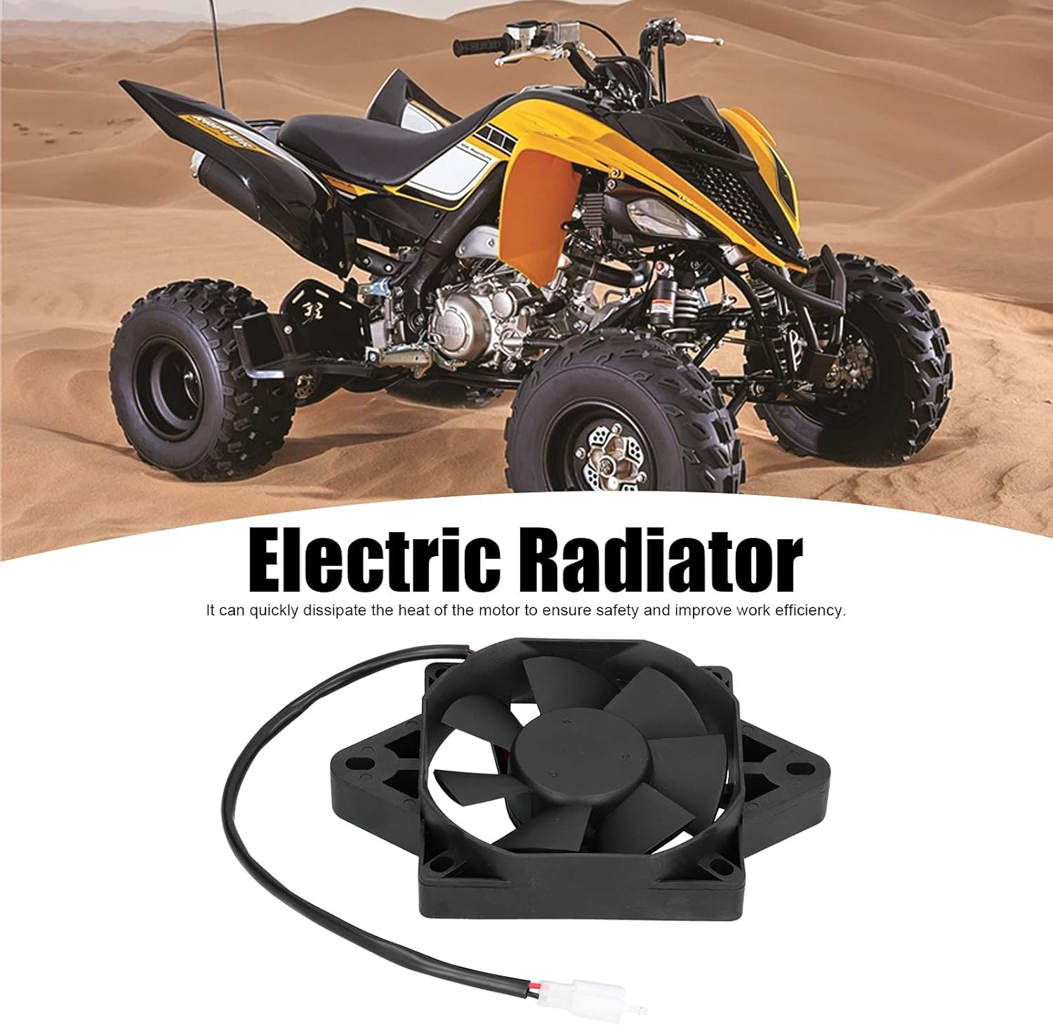 Ventilador de refrigeración negro de 12 V 15 W, accesorio eléctrico universal para 150cc 200cc 250cc moto ATV Go Kart kit de montaje
