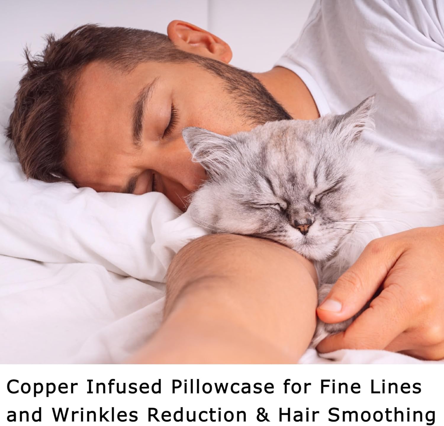 Funda de almohada para piel propensa al acné, funda de almohada con infusión de cobre antiacné, 1 unidad, funda de almohada Vegan Silk probada por