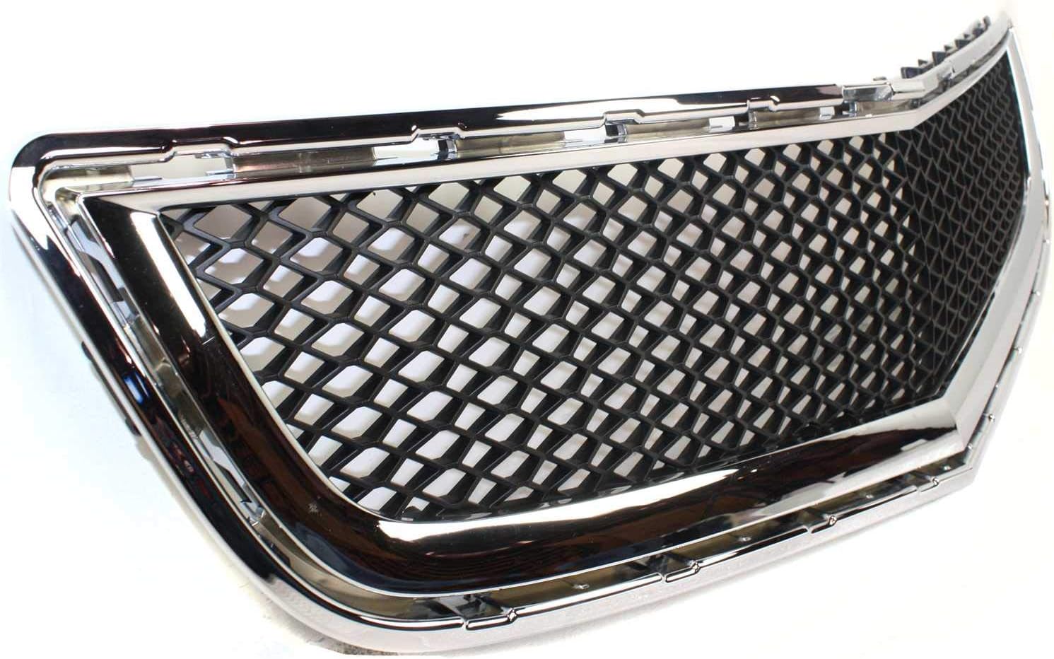 Evan Fischer Rejilla de parachoques compatible con modelos Chevrolet Traverse LS y LT 2009-2012, carcasa cromada con inserto negro 20756061 GM1036120
