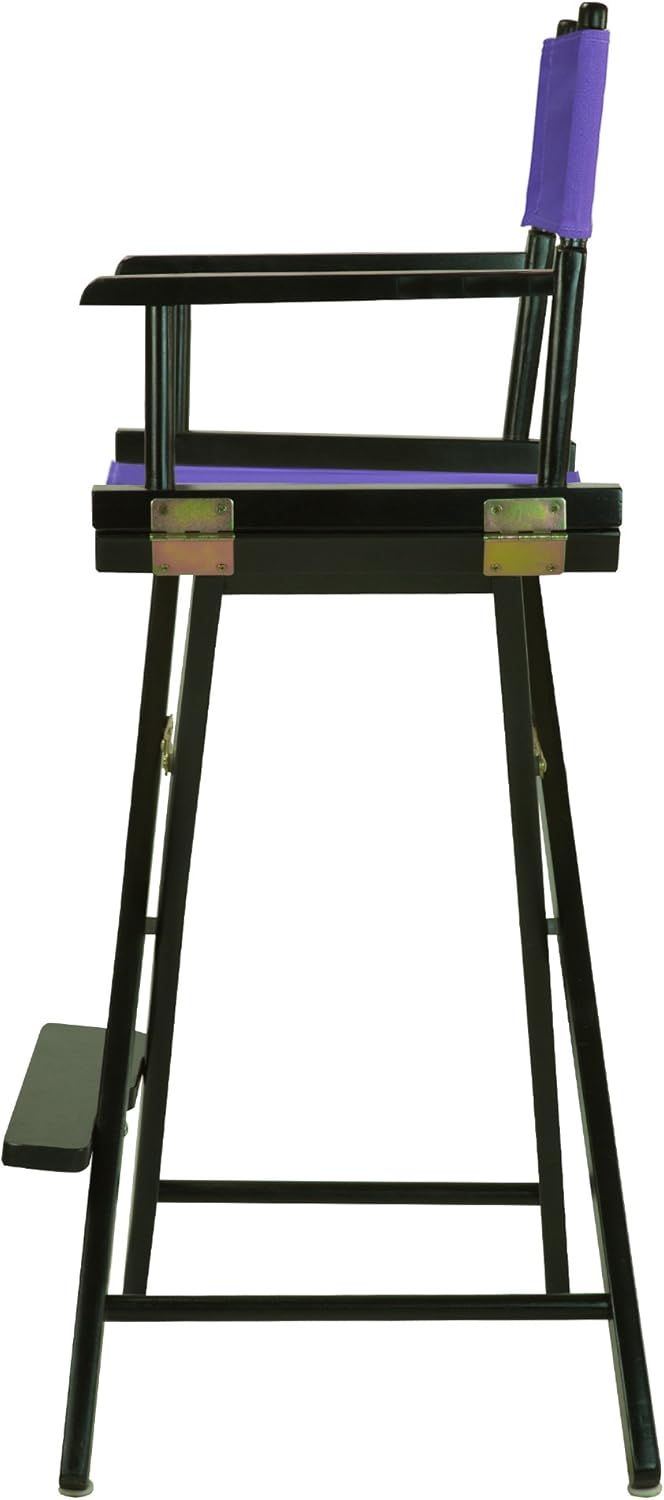 Casual Home 230-02021-41 – Silla de director de 30 in, marco negro, con lona color morado, altura de barra