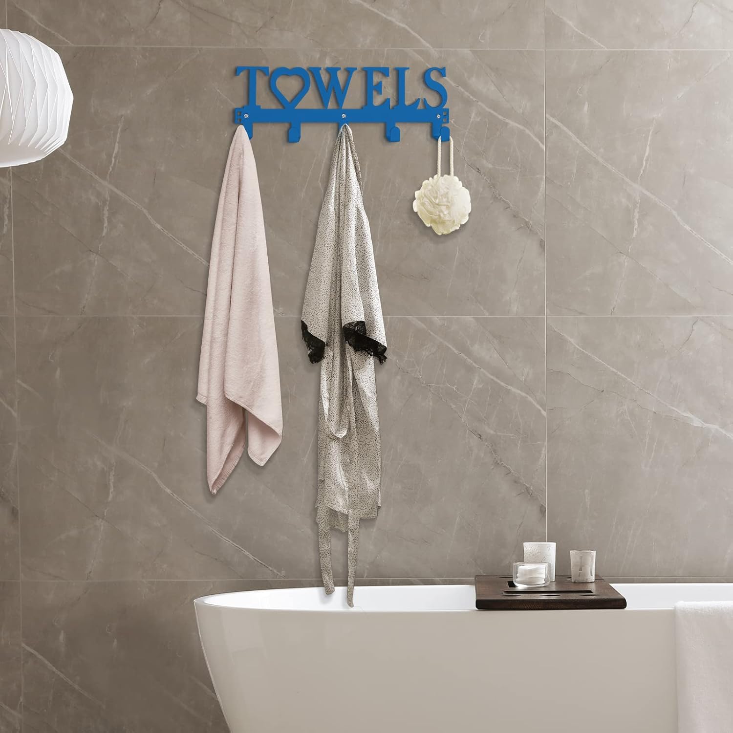 Ganchos para toallas sobre la puerta, toalleros de metal, soporte para toallas con letras de corazón para colgar toallas de baño, toallas de baño,
