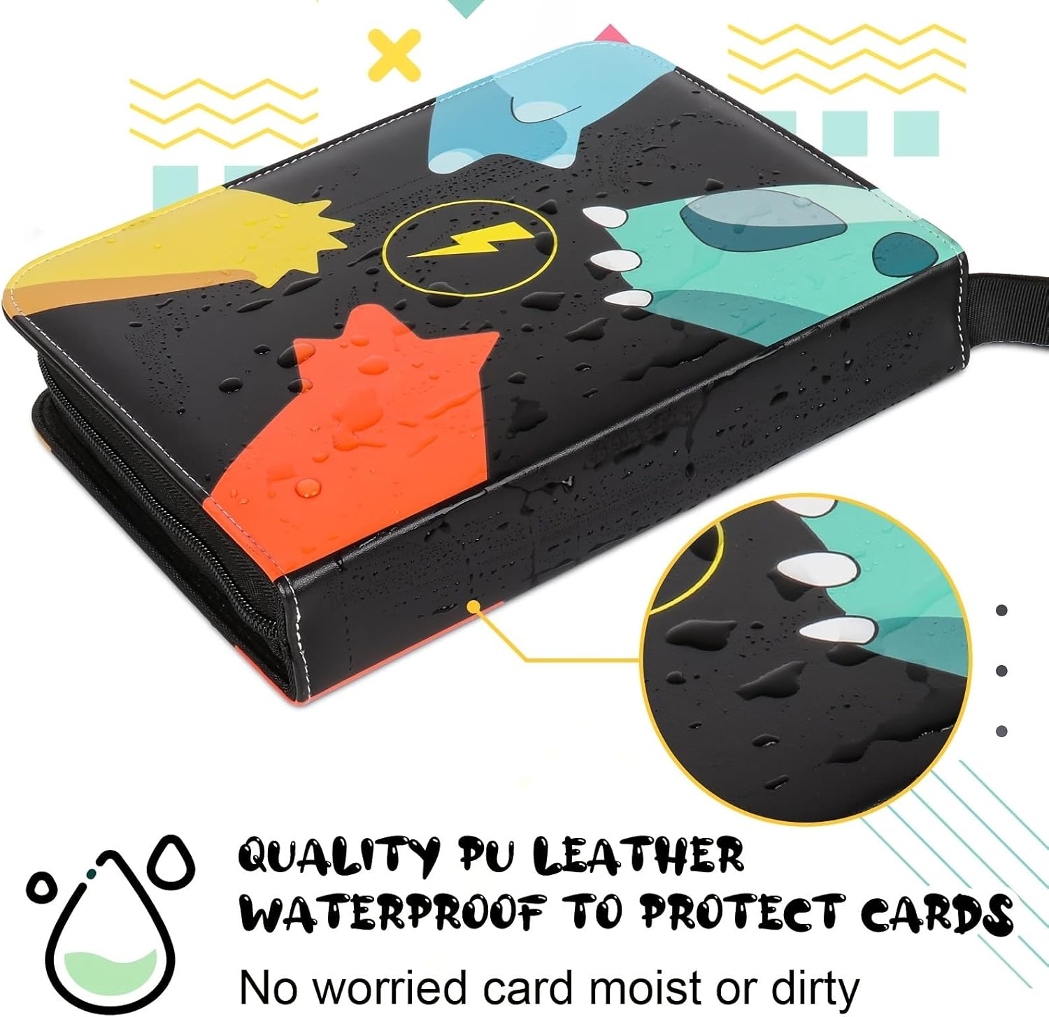 Carpeta de tarjetas coleccionables con mangas, 400 bolsillos con 50 fundas extraíbles, álbum de coleccionista de tarjetas con funda de transporte