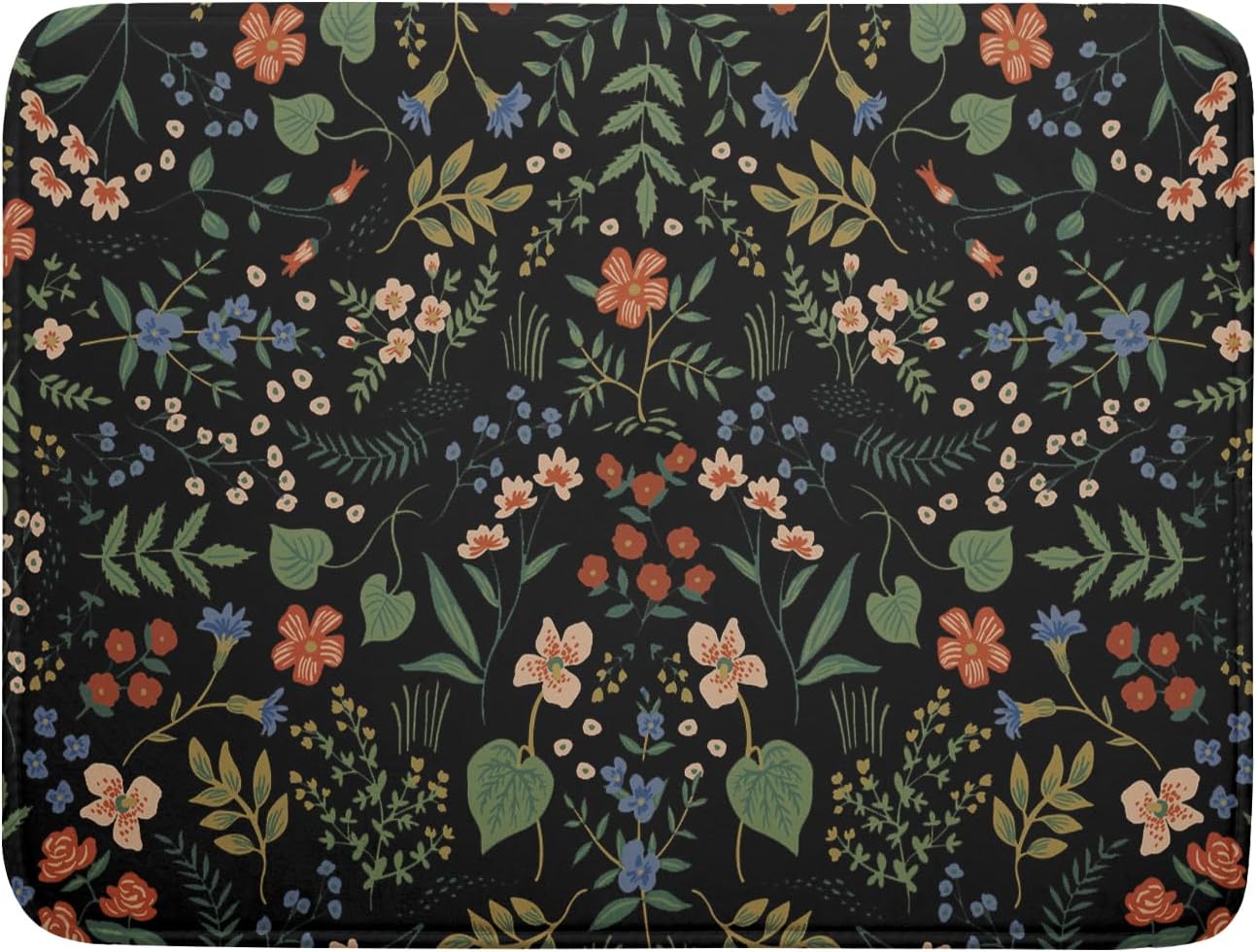 Tapete de secado de platos de flores negras para encimera de cocina, 18 x 24 pulgadas, almohadilla de secado de microfibra reversible absorbente,