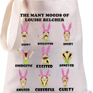 Dibujos animados Tv Show Gift The Many Moods Of Louise Belcher Tote Bag Regalos de dibujos animados Burger Style Gift Bolsa de compras Dibujos animados Tv Show Gift The Many Moods Of Louise Belcher Tote Bag Regalos de dibujos animados Burger Style Gift Bolsa de compras