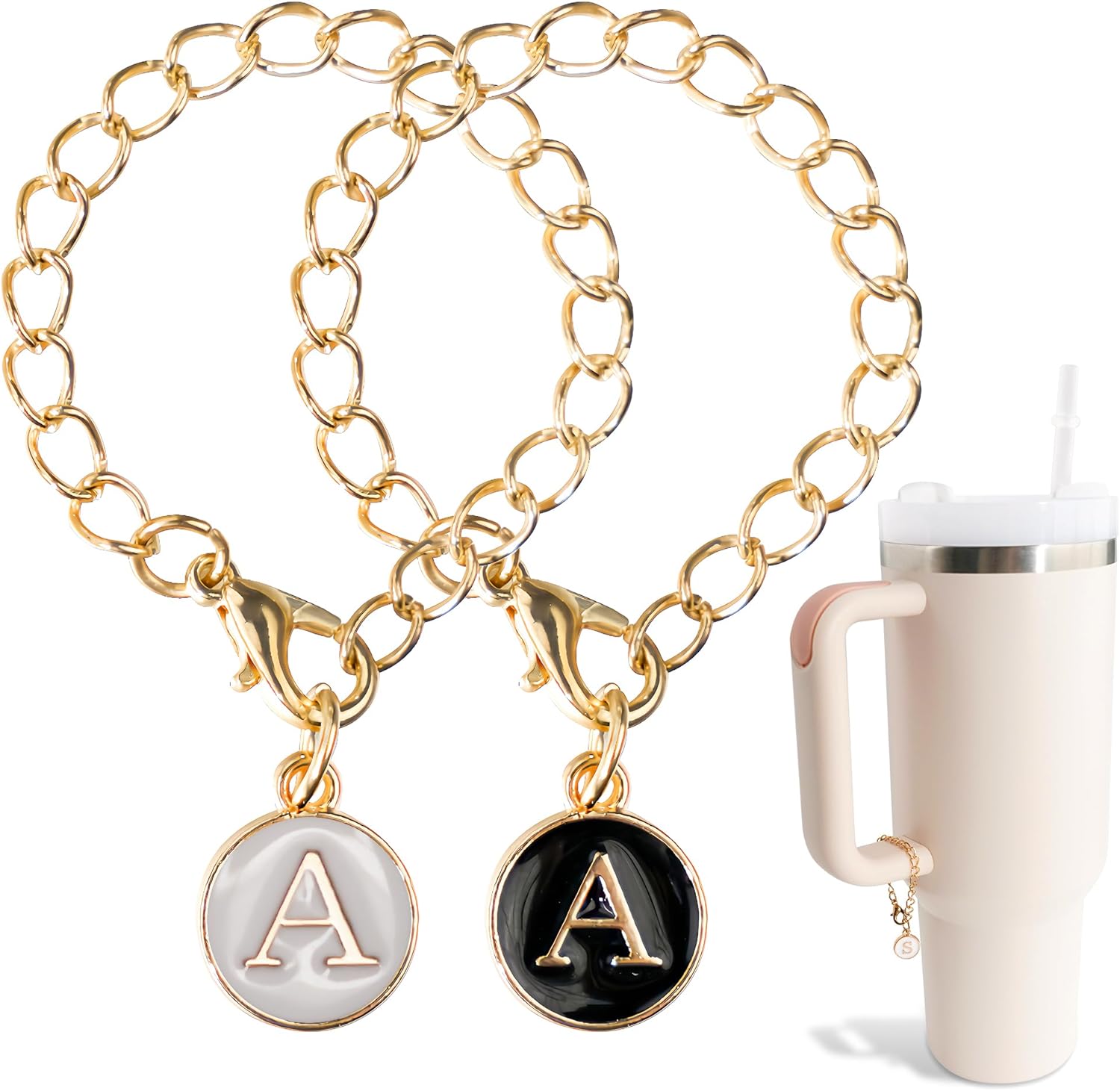 Buewutiry 2 piezas de accesorios de letras de identificación con nombre para copa Stanley, accesorios de letras para vaso Stanley de 4030 onzas con