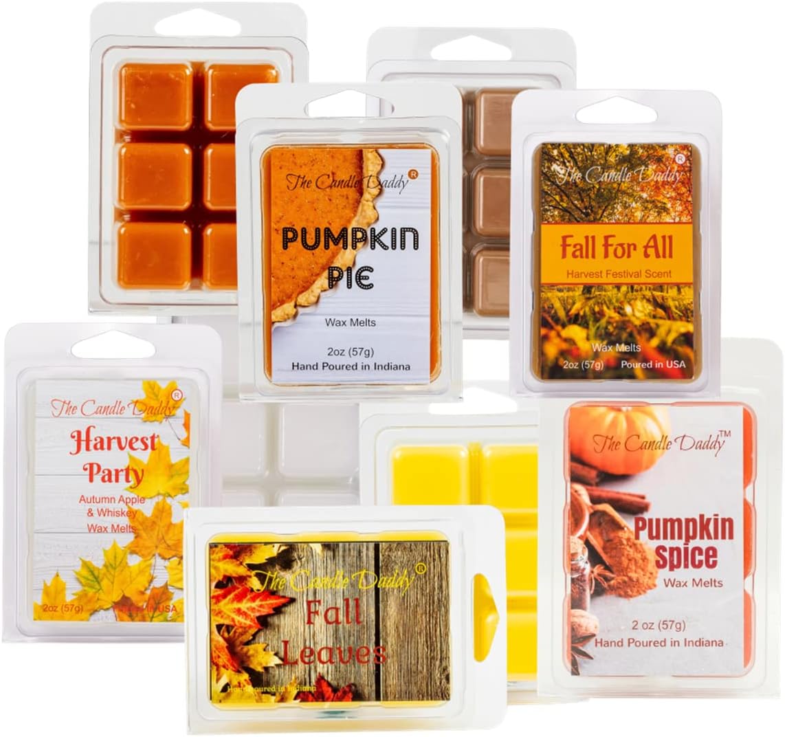 The Candle Daddy Harvest Haul – Paquete de 5 unidades  5 increíbles derretimientos de cera de otoño  30 cubos en total  10 onzas en total
