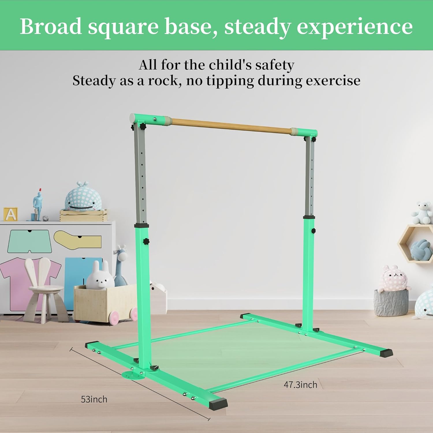 YIintruan Kip Bar de gimnasia, barra horizontal para niños y niñas, altura ajustable de 3 a 5 pies, equipo de gimnasio en casa, ideal para