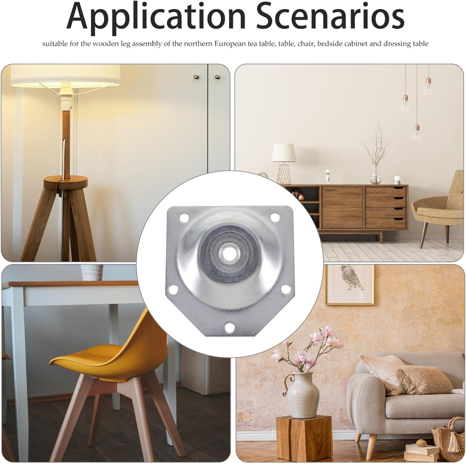 DOITOOL 4 placas de montaje de patas en ángulo de 14 grados, soportes para patas de muebles, placas en T, patas de sofá M8 con pernos de suspensión,