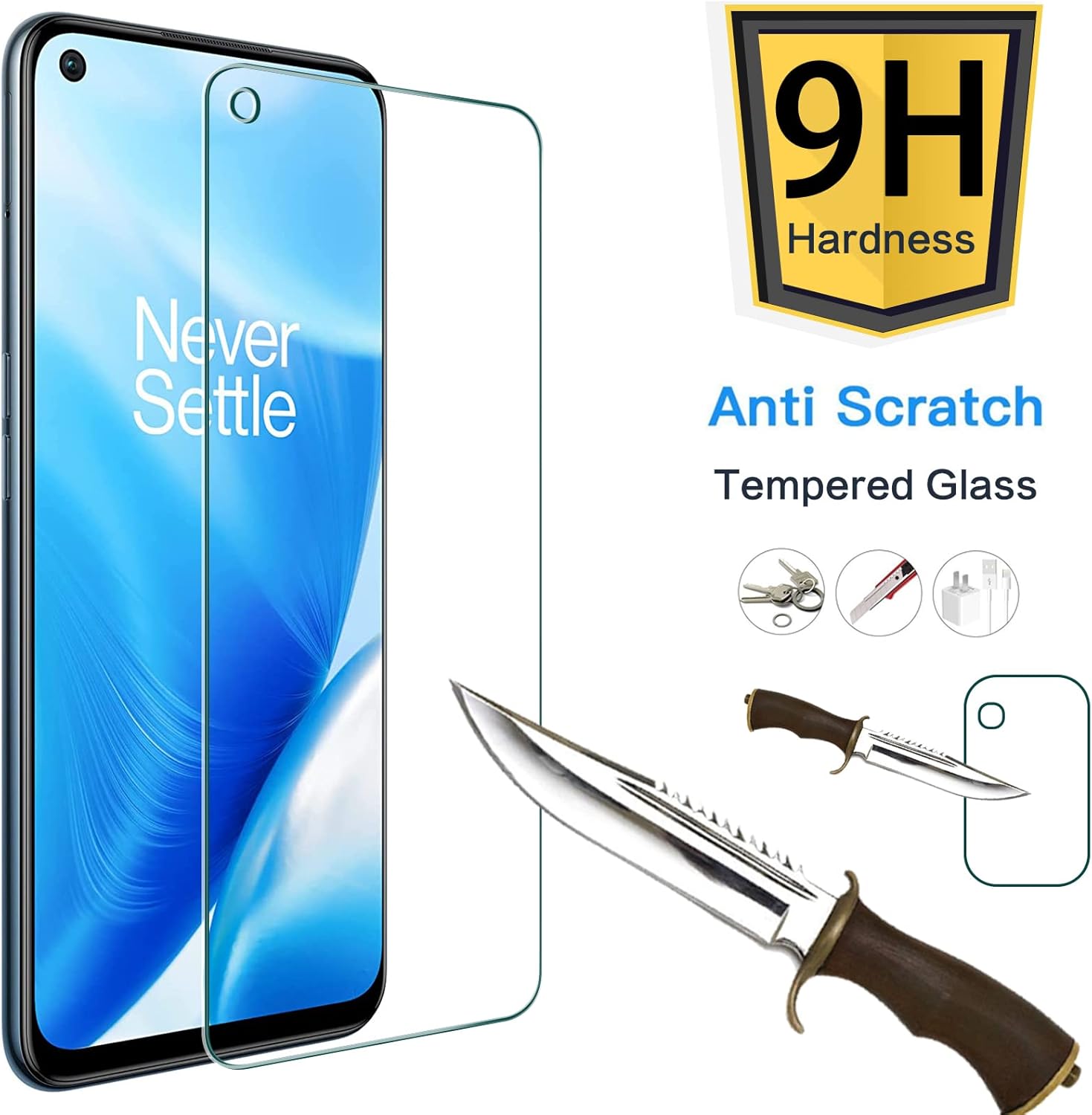 Paquete de 3 + 3 protector de pantalla Coolpow diseñado para Oneplus Nord N200 5G más un protector de pantalla de vidrio templado Nord N200 5G,