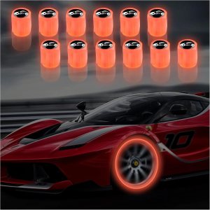 12 fundas de rueda que brillan en la oscuridad, divertido vástago de válvula de neumático de cultura pop, cubierta de vástago de válvula antifugas 12 fundas de rueda que brillan en la oscuridad, divertido vástago de válvula de neumático de cultura pop, cubierta de vástago de válvula antifugas