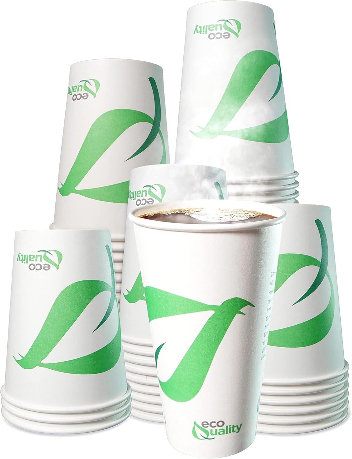 Vasos de papel compostables de 20 onzas  Tazas de café de papel blanco biodegradables desechables con forro de ácido poliláctico  Copas ecológicas