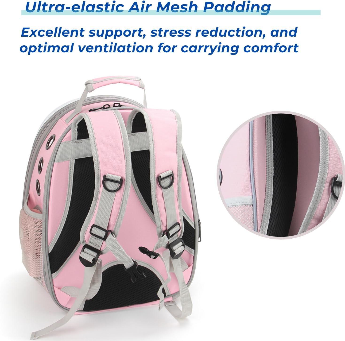 Lollimeow – Mochila para transporte de mascotas, mochila de burbuja para transportar gatos y cachorros, aprobada para aerolíneas, diseñada para
