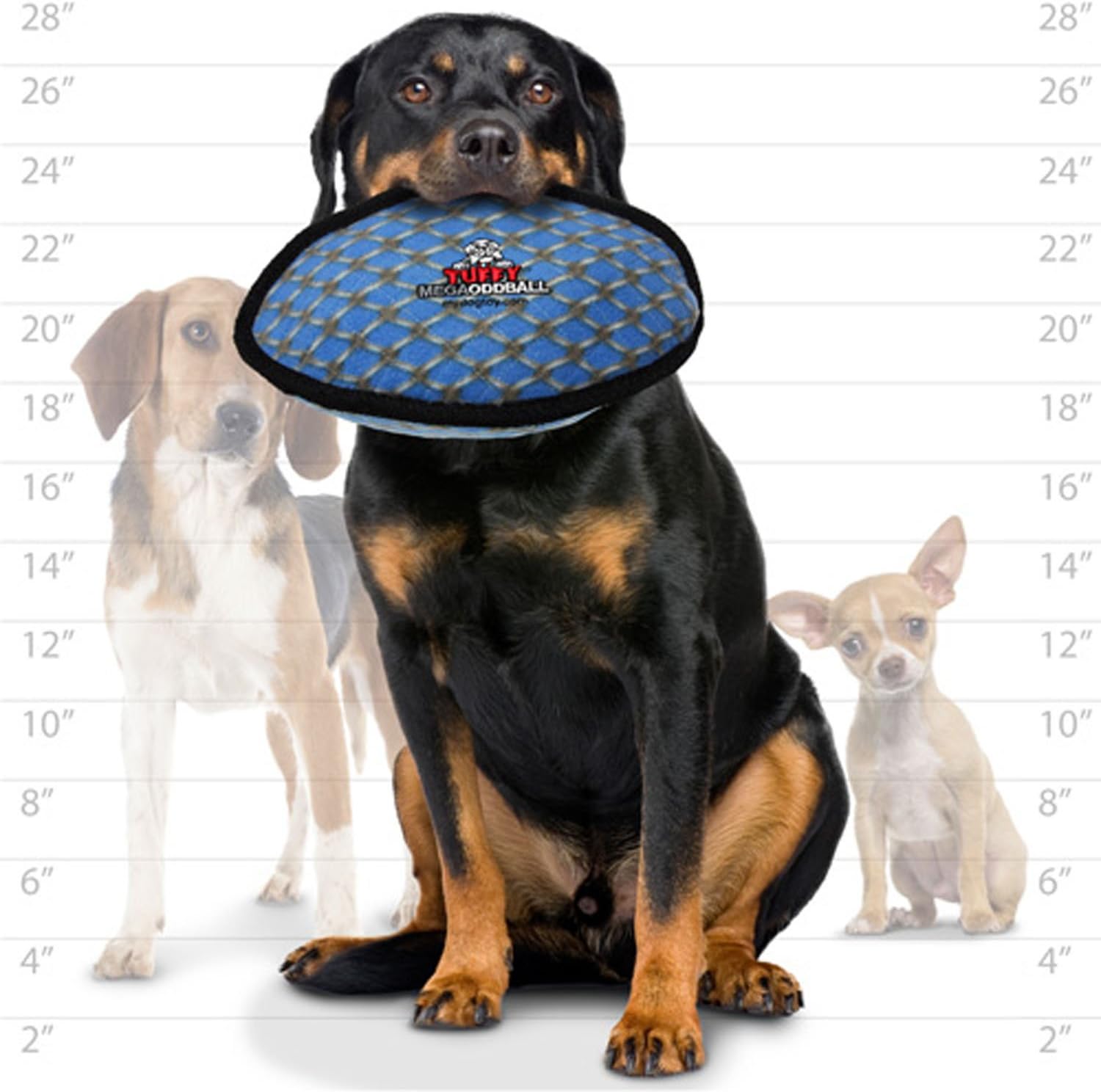 TUFFY – Juguete suave para perros más duro del mundo – MEGA Odd Ball – Sin chirriantes – Múltiples capas. Hecho duradero, fuerte y resistente. Juego