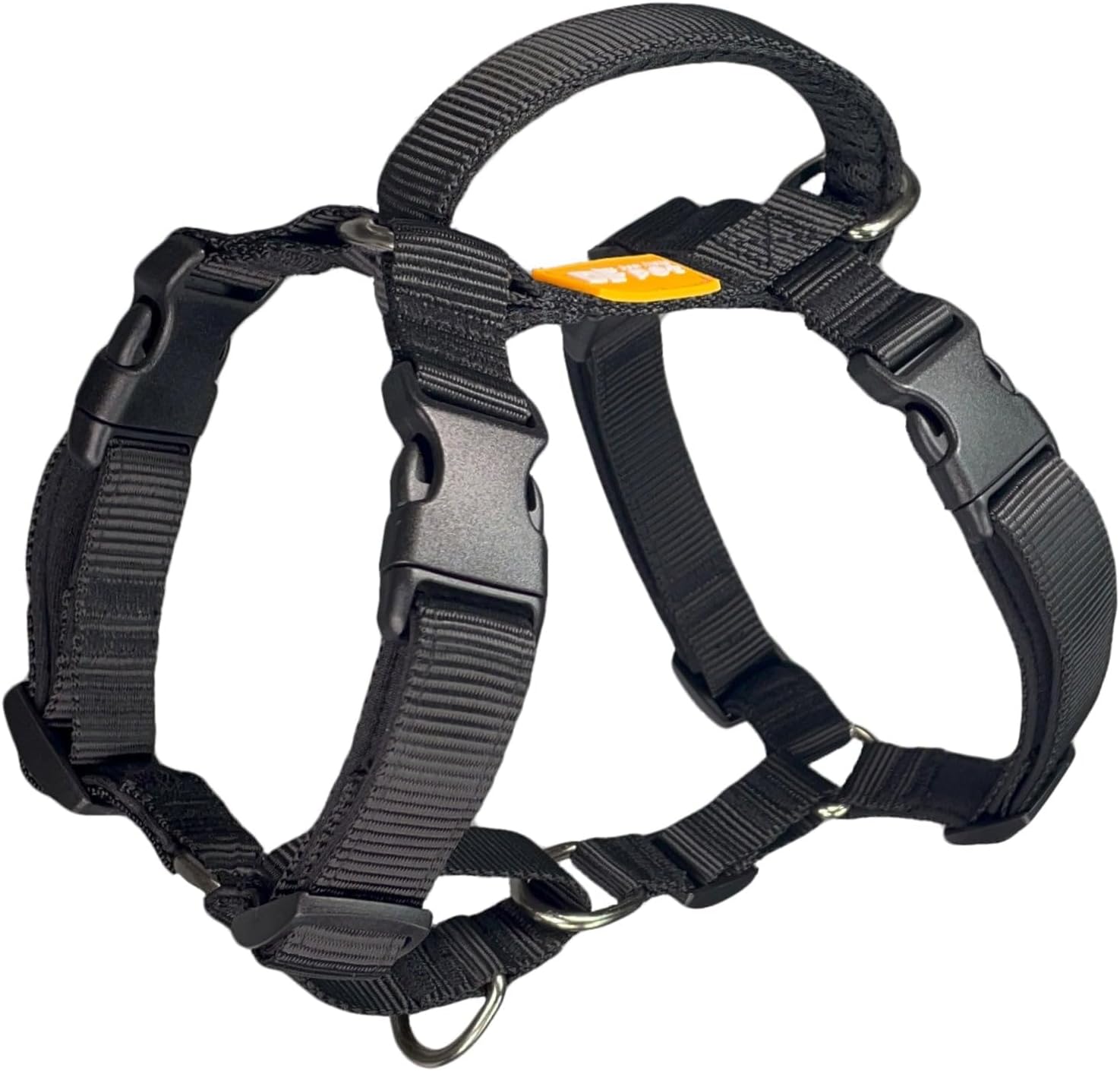 DF Arnés Martingala sin tirones para perro, arnés de nailon ajustable con clip frontal, arnés clásico a prueba de escapes para cachorros con asa
