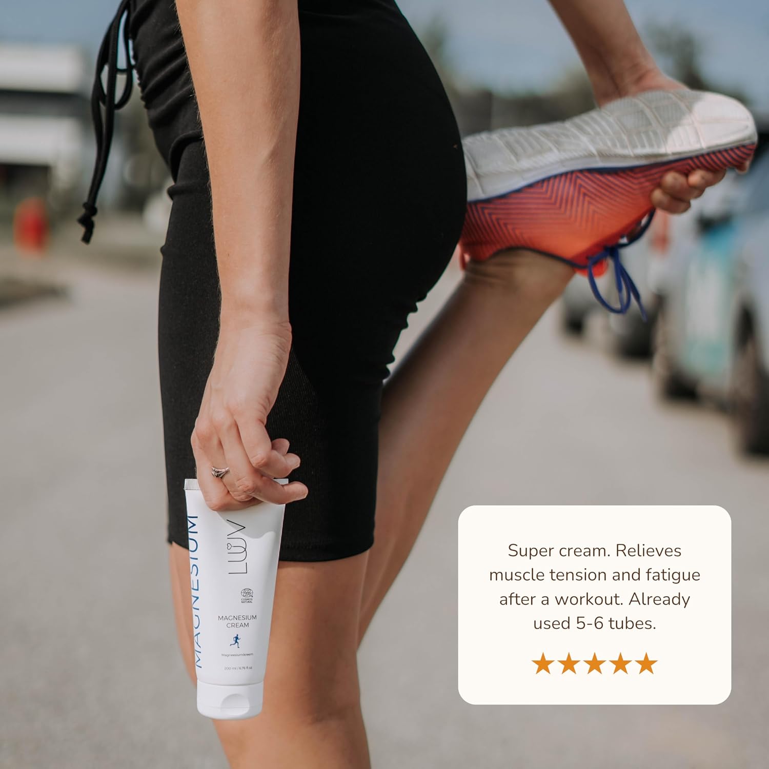 LUUV Crema de magnesio, 6.8 fl oz  6.76 fl oz, certificado Ecocert Cosmos Natural, reduce la deficiencia de magnesio, apoya la relajación y el